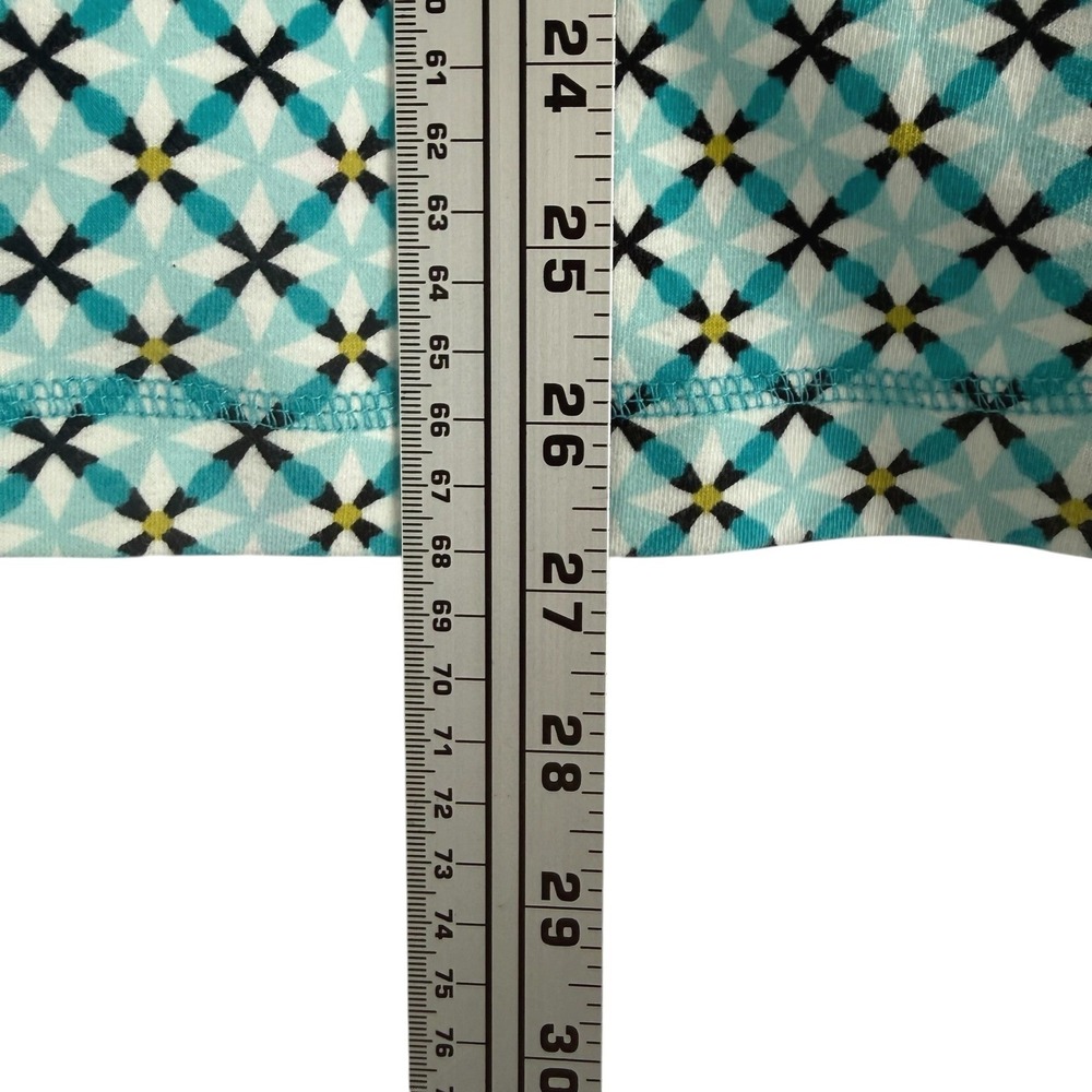 Talbots Pullover‎ Women Size M Teal Geometric Starburst 1/4 Zip French Terry - Picture 8 of 8